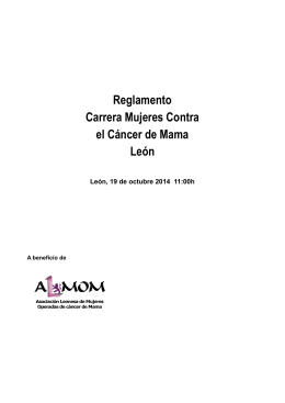 Reglamento Carrera Mujeres Contra el Cáncer de Mama León