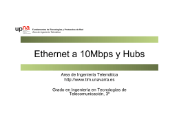 Ethernet a 10Mbps y Hubs - Área de Ingeniería Telemática
