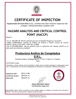 CERTIFICATE OF INSPECTION