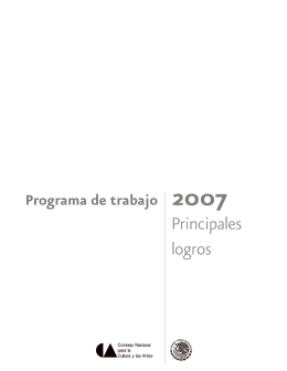 Programa de Trabajo 2007 - Consejo Nacional para la Cultura y las