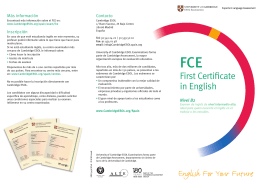 FCE Leaflet - Exámenes de Cambridge en Asturias