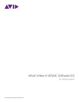 What`s new in VENUE Software 3.0