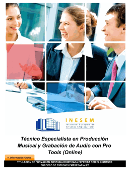 Técnico Especialista en Producción Musical y Grabación de Audio