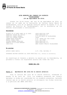 Acta del Distrito Valdelagrana del 30 de septiembre de 2014