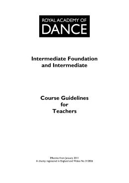 TEACHERS COURSE - Royal Academy Of Dance