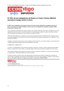 El 100% de los trabajadores de Nissan en Cuatro Vientos (Madrid