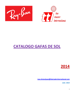 CATALOG CATALOGO GAFAS DE SOL GAFAS DE SOL 2014