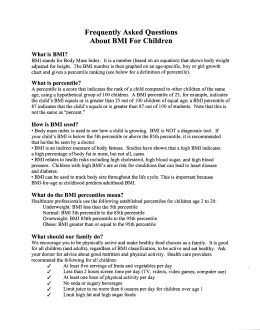 Frequently Asked Questions About BMI For Children