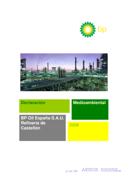 Declaración Medioambiental BP Oil España S.A.U.