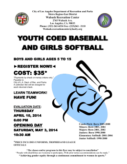 youth coed baseball and girls softball
