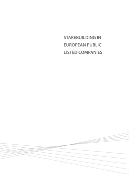 STAKEBUILDING IN EUROPEAN PUBLIC LISTED COMPANIES