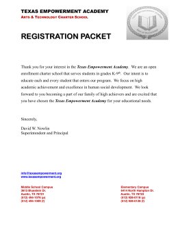 Registration Packet - Texas Empowerment Academy