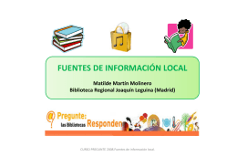 Martín, M. Fuentes de información local