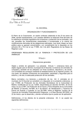 Ordenanza tenencia animales - Ayuntamiento de El Escorial