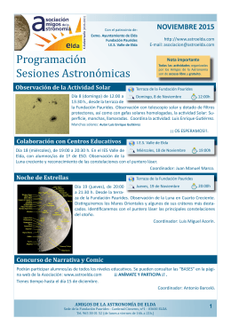Programación Sesiones Astronómicas