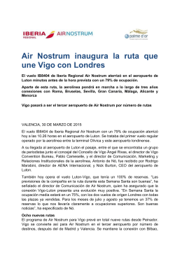 Air Nostrum inaugura la ruta que une Vigo con Londres