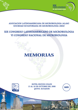 MEMORIAS - XIX Congreso Latinoamericano de Microbiología