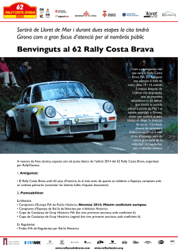 Benvinguts al 62 Rally Costa Brava