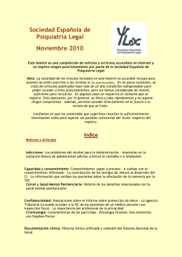 Sociedad Española de Psiquiatría Legal Noviembre 2010