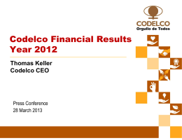 Codelco Financial Results Year 2012