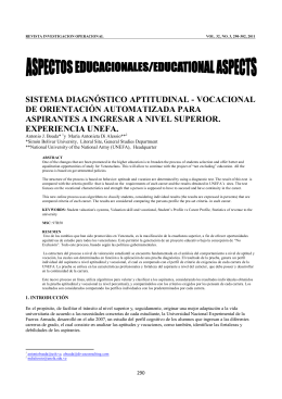 sistema diagnóstico aptitudinal - revista investigación operacional