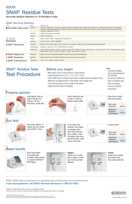 SNAP Tests Protocol - Idexx Laboratories, Inc.