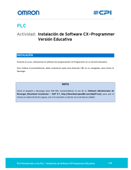 Actividad: Instalación de Software CX-Programmer Versión