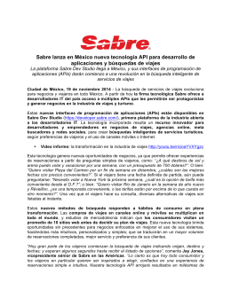 Sabre lanza en México nueva tecnología API para desarrollo de