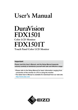 DuraVision FDX1501/FDX1501T User`s Manual
