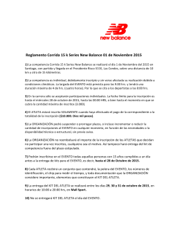 Reglamento Corrida 15 k Series New Balance 01 de Noviembre 2015