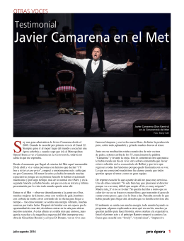 Testimonial de Javier Camarena en el MET