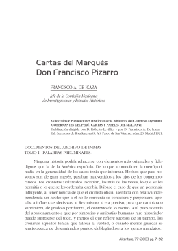 Cartas del Marqués Don Francisco Pizarro