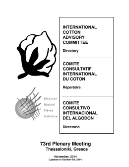Directory 2014.indd - ICAC. International Cotton Advisory Committee