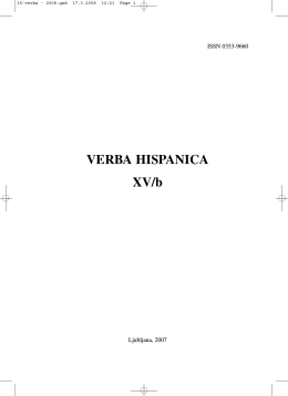 Verba Hispanica. Volumen 15/b. Año 2007.