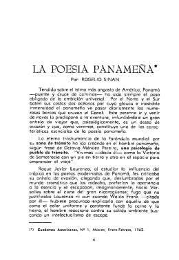 LA POESIA PANAMESTA* - Memoria Centroamericana