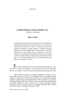 LA IDENTIDAD LATINOAMERICANA Jorge Larraín