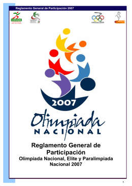 Reglamento General de Participación Olimpiada Nacional 2007