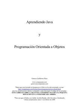 Aprendiendo Java y Programación Orientada a Objetos