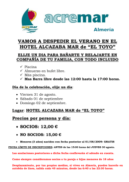 HOTEL ALCAZABA MAR de “EL TOYO”