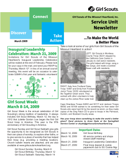 Service Unit Newsletter - Girl Scouts of the Missouri Heartland