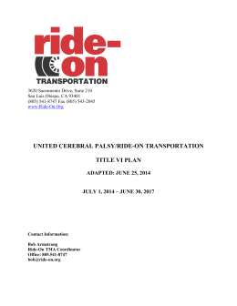Ride-On Title VI - Ride-On Transportation of San Luis Obispo County