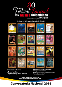 Convocatoria Nacional 2016 - Fundación Musical de Colombia
