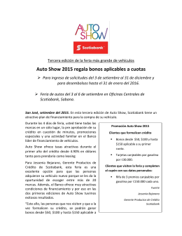 Auto Show 2015 regala bonos aplicables a cuotas