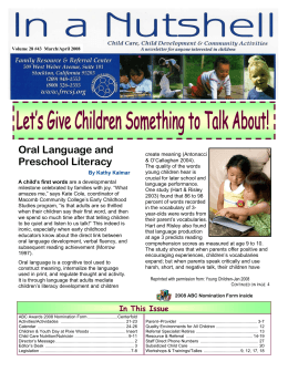March-Apr 2008 newsletter - Family Resource and Referral Center