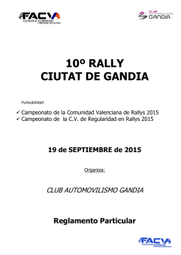10º RALLY CIUTAT DE GANDIA - Club automovilismo Gandia