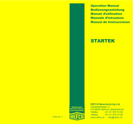 STARTEK - Refco Manufacturing Ltd.