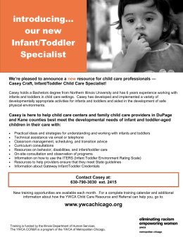 our new Infant/Toddler Specialist