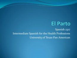 Spanish 2317 Intermediate Spanish for the Health Professions