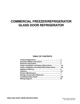 COMMERCIAL FREEZER/REFRIGERATOR GLASS DOOR