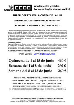 APARTHOTEL TARTESSUS SANCTI PETRI - Comfia-CCOO
